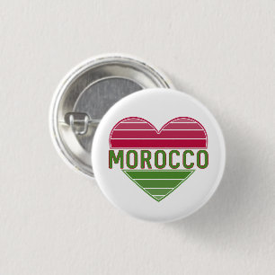 Ik hou van Marokko, Marokkaans hart Ronde Button 3,2 Cm