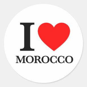 Ik hou van Marokko Ronde Sticker