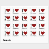 Ik hou van maroon square sticker (Vel)