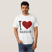 Ik hou van maroon square sticker t-shirt (Voorkant volledig)