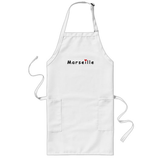 Ik hou van Marseille Lang Schort (Voorkant)