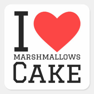 Ik hou van Marshmallow cake Vierkante Sticker