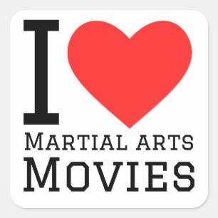 Ik hou van martial arts films vierkante sticker