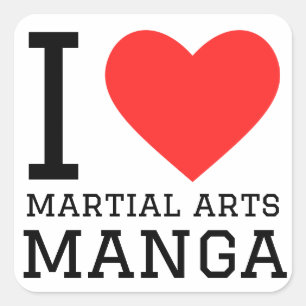 Ik hou van martial arts manga vierkante sticker
