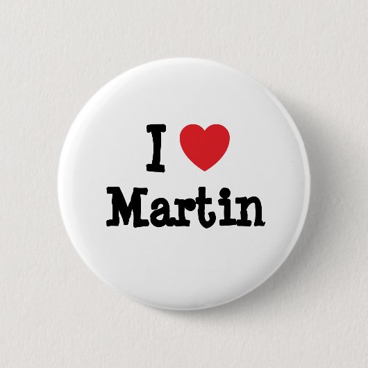 Ik hou van Martin hartaangepast Ronde Button 5,7 Cm (Voorkant)