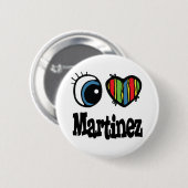 Ik hou van Martinez Ronde Button 5,7 Cm (Voorkant /achterkant)