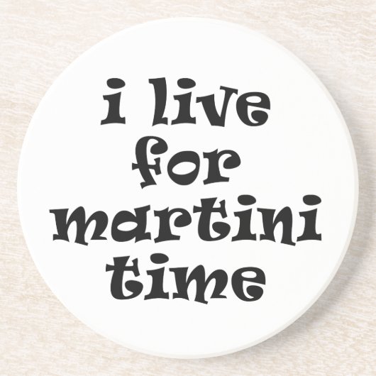 Ik hou van Martini Time Coaster Zandsteen Onderzetter (Voorkant)