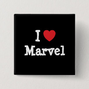 Ik hou van Marvel hart T-Shirt Vierkante Button 5,1 Cm