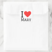 Ik hou van Mary Vierkante Sticker (Tas)
