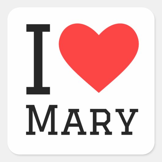 Ik hou van Mary Vierkante Sticker (Voorkant)