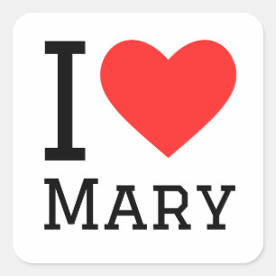 Ik hou van Mary Vierkante Sticker