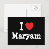 Ik hou van Maryam hart T-Shirt Briefkaart (Voorkant / Achterkant)