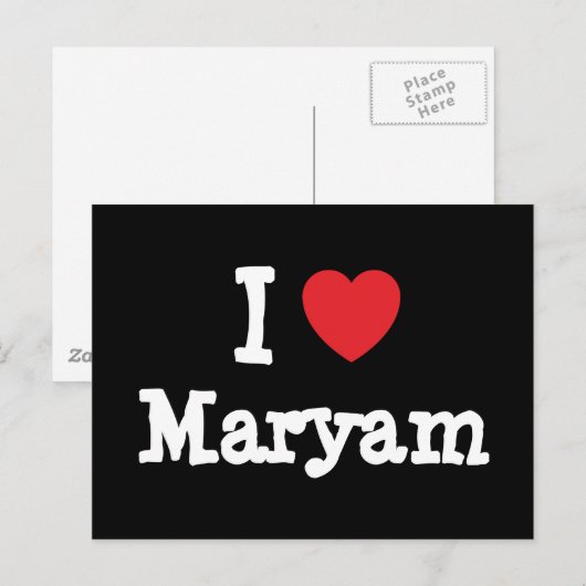 Ik hou van Maryam hart T-Shirt Briefkaart (Voorkant / Achterkant)