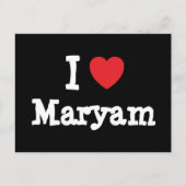 Ik hou van Maryam hart T-Shirt Briefkaart (Voorkant)