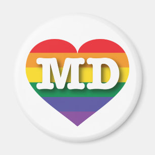 Ik hou van Maryland Gay Pride Rainbow Heart Magneet