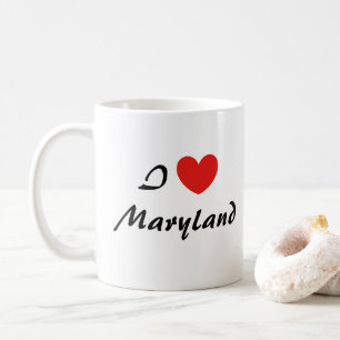 Ik hou van Maryland hart typografie koffie Mok