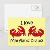 Ik hou van maryland krabben! briefkaart (Voorkant / Achterkant)