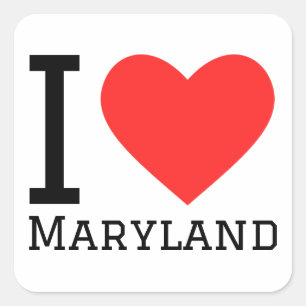 Ik hou van Maryland Vierkante Sticker