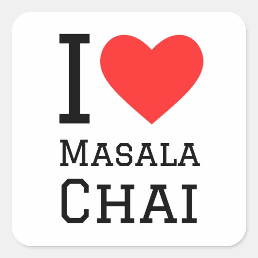 Ik hou van masala chai vierkante sticker (Voorkant)
