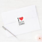 Ik hou van masala chai vierkante sticker (Envelop)