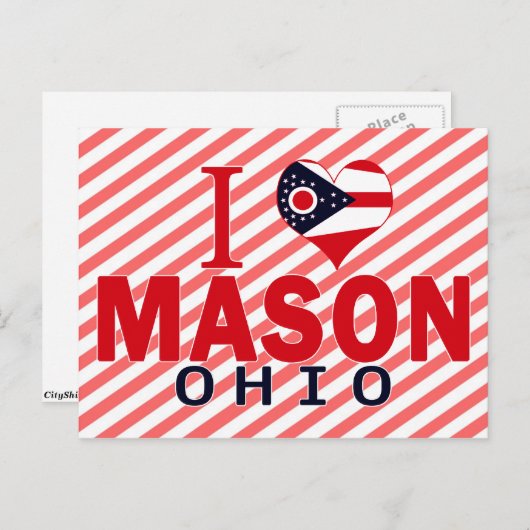 Ik hou van Mason, Ohio Briefkaart (Voorkant / Achterkant)