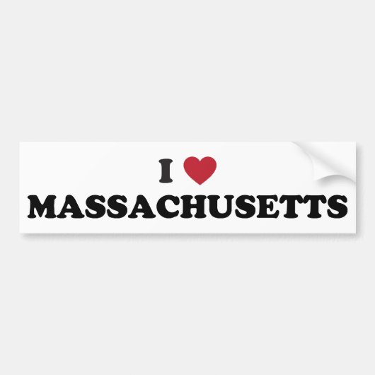 Ik hou van Massachusetts Bumpersticker (Voorkant)