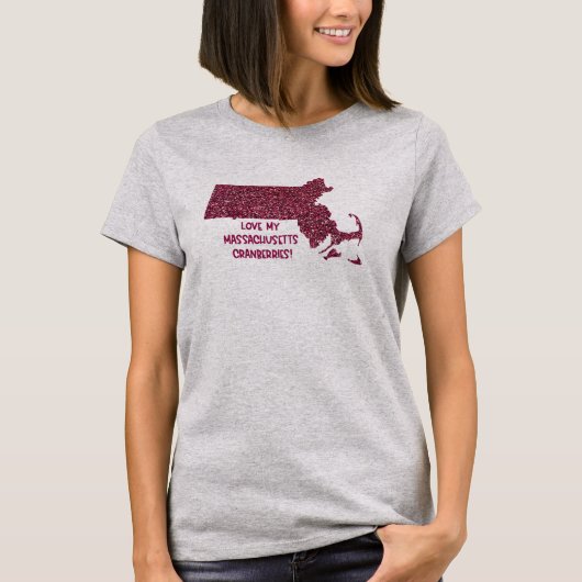 Ik hou van Massachusetts Cranberries T-shirt (Voorkant)