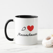 Ik hou van Massachusetts Heart Typography Coffee M