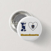 Ik hou van Massachusetts Ronde Button 3,2 Cm (Voorkant /achterkant)