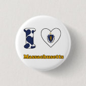 Ik hou van Massachusetts Ronde Button 3,2 Cm (Voorkant)
