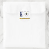 Ik hou van Massachusetts Ronde Sticker (Tas)
