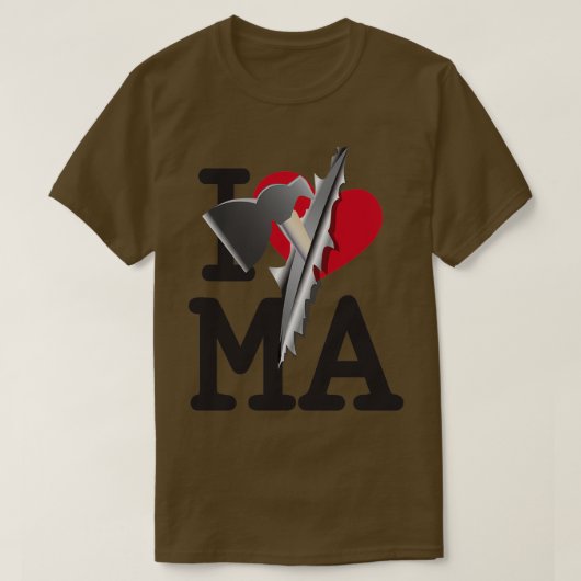 Ik hou van Massachusetts T-shirt (Design voorkant)