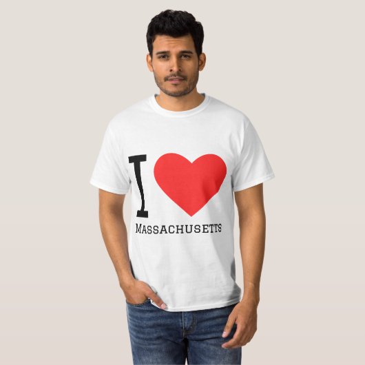 Ik hou van Massachusetts T-shirt (Voorkant volledig)