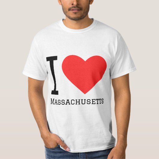 Ik hou van Massachusetts T-shirt (Voorkant)