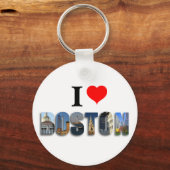 Ik hou van Massachusetts uit Boston Travel City Fo Sleutelhanger (Voorkant)