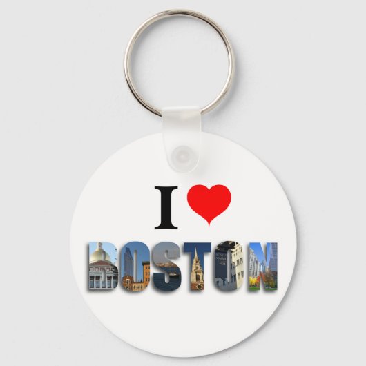 Ik hou van Massachusetts uit Boston Travel City Fo Sleutelhanger (Achterkant)