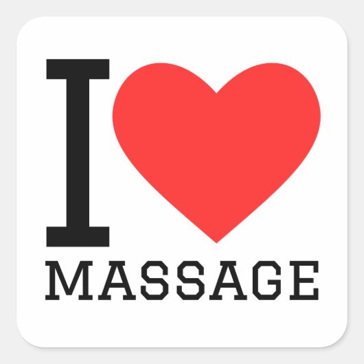 Ik hou van massages vierkante sticker (Voorkant)