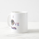 Ik hou van mastiffs abrikoos koffiemok (Voorkant links)