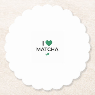 Ik hou van Matcha Groene Thee Minimalistisch Kartonnen Onderzetters
