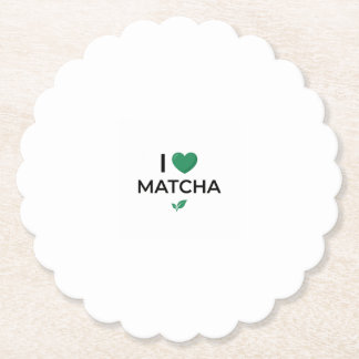 Ik hou van Matcha Groene Thee Minimalistisch  Kartonnen Onderzetters