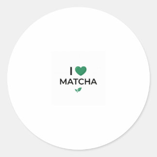 Ik hou van Matcha Groene Thee Minimalistisch  Ronde Sticker