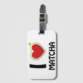 Ik hou van Matcha T-Shirt Bagagelabel (Voorkant (verticaal))