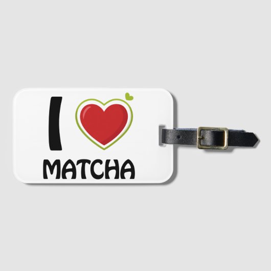 Ik hou van Matcha T-Shirt Bagagelabel (Voorkant (horizontaal))