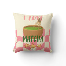 Ik hou van Matcha Worpkussen |Kawaii Matcha Kussen