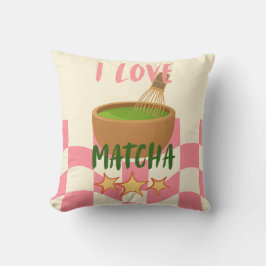 Ik hou van Matcha Worpkussen |Kawaii Matcha Kussen