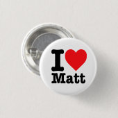 "Ik hou van Matt" Ronde Button 3,2 Cm (Voorkant /achterkant)
