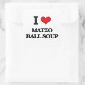 Ik hou van Matzo Ball Soup Vierkante Sticker (Tas)