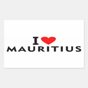 Ik hou van Mauritius land zoals harttoerisme toeri Rechthoekige Sticker