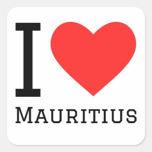 Ik hou van Mauritius Vierkante Sticker