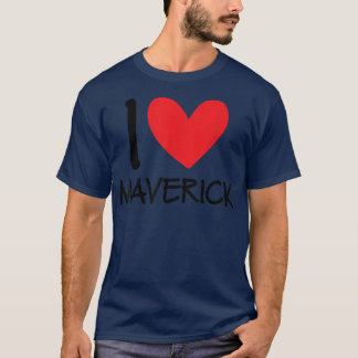 Ik hou van Maverick Naam Persoonlijke Mannen Guy B T-shirt